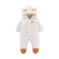 thumbnail image 1 of TAIAOJING Bear Warmer Snowsuit Romper Fuzzy Toddler Cartoon Hooded Boys Coat Jumpsuit Girls Buttons Baby Girls Coat Jacket 3-6 Months, 1 of 3