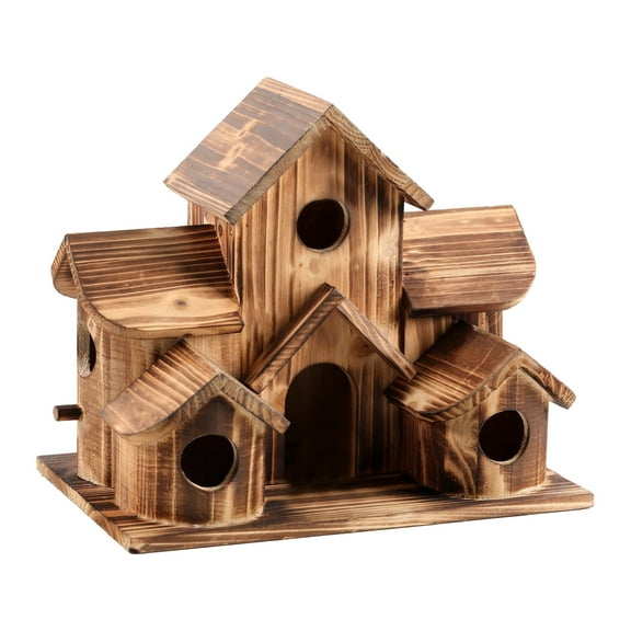 TAIAOJING Bird Feeders for Outside Bird Feeder Hummingbird House For Outside With 6 Hole Bluebirds Finchs Hanging Big Nesting Box For Backyard/Courtyard/Patio Decor