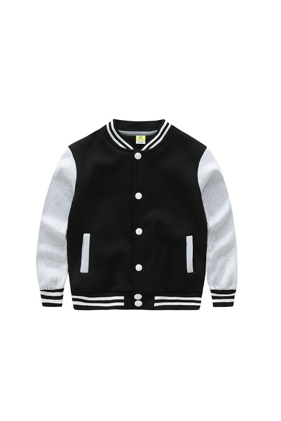 Bomber Jacket for Girls Boys Toddler Kids Boys Casual Coat Long Sleeve Outerwear Baseball Coat Windbreaker Spring Fall Jackets 7-8 Years