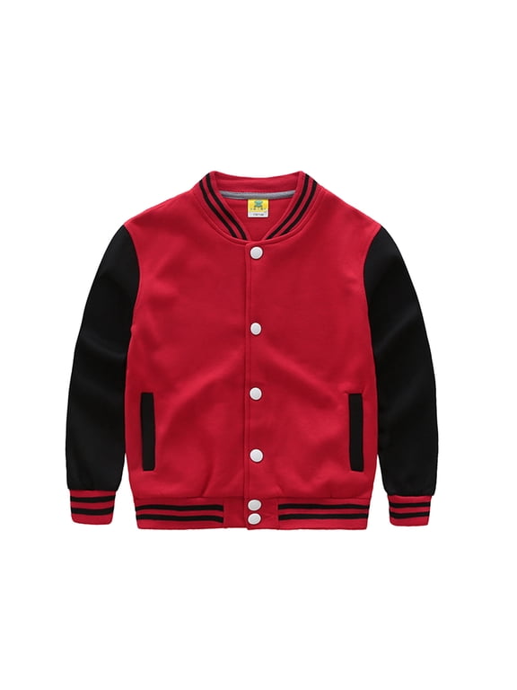 Bomber Jacket for Girls Boys Toddler Kids Boys Casual Coat Long Sleeve Outerwear Baseball Coat Windbreaker Spring Fall Jackets 9-12 Years