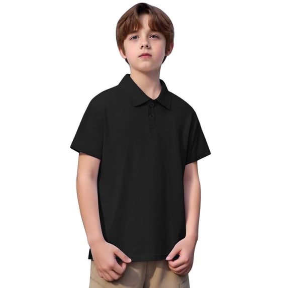 TAIAOJING Boy Eye-Catching T-Shirts Solid Color Short Sleeve Turndown Collar Polo Tshirts Casual Button Up Top Kids Durable Playsuit Sunsuit Clothes
