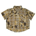 thumbnail image 1 of TAIAOJING Boy Girl New Cozy T-Shirts Flower Printed Short Sleeve Turndown Collar Plaid Shirts Button Up Top Slim-Fit Trendy Clothes, 1 of 5