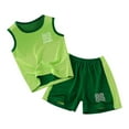 thumbnail image 1 of TAIAOJING Boy's Short Sleeve Suit Summer Boys Sports Suit Girls Basketball T Shirt + Shorts Football Suit 2 Sets For 7-8 Years, 1 of 3