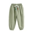 thumbnail image 1 of TAIAOJING Boys Casual Pants Elastic Waist Solid Color Drawstring Pants For Toddlers Kids Summer Daily Wear Age 3-8 Years Stylish 4-5Y, 1 of 4