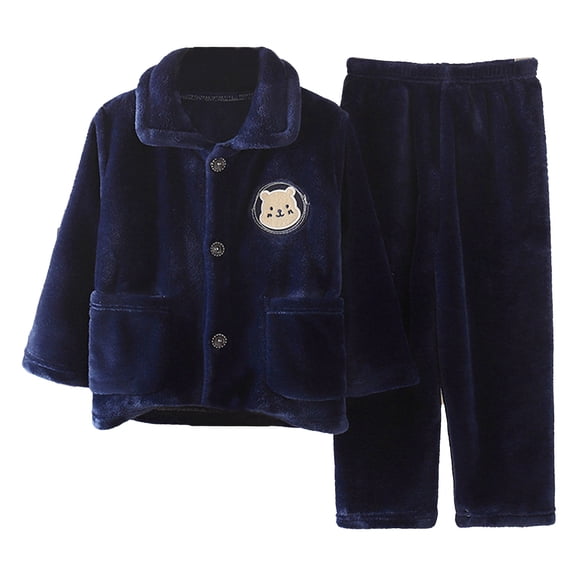 TAIAOJING Boys Girls Fuzzy Pants Set Outfits Sleepwear Sets For Teens Kids Soft Set Loose Warm Flannel Winter Sleepwear 6-12 Months