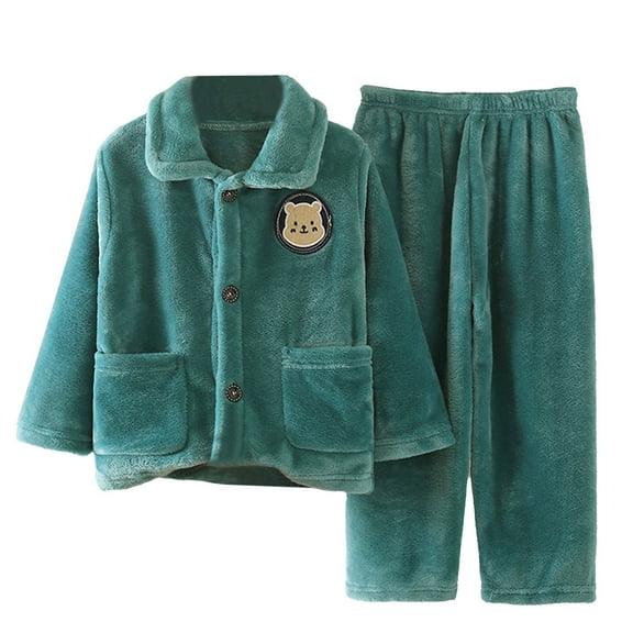 TAIAOJING Boys Girls Fuzzy Pants Set Fleece Outfits Sleepwear Sets For Teens Kids Soft Set Loose Warm Flannel Winter Sleepwear 6-12 Months