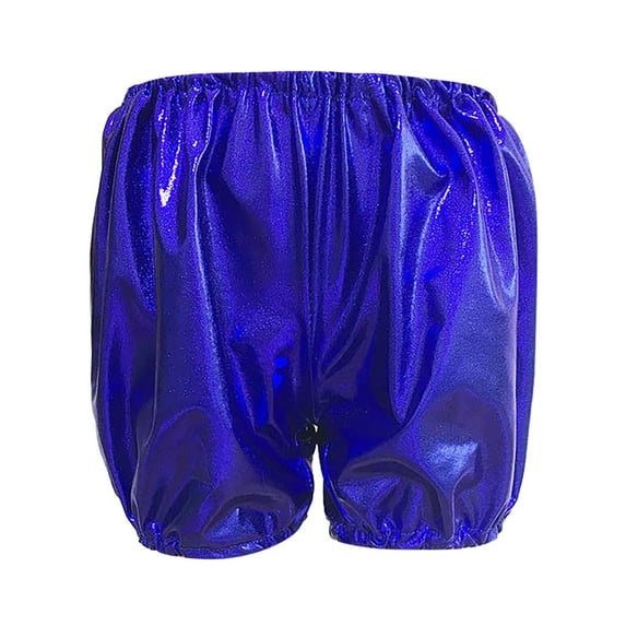 TAIAOJING Boys Girls Metallic Shorts Shiny Dance Hot Pants Sparkly Athletic Shorts 80s Outfits Pants For Kids