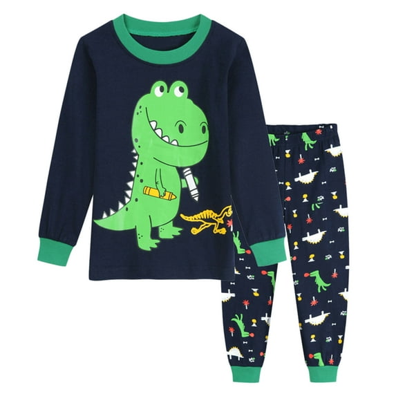 TAIAOJING Boys Girls Pajamas Set Kids PJs Sleepwear Pants Trousers Pajamas Toddler Kids Cartoon Baby Set T-shirt Pants Outfits 5-6 Years