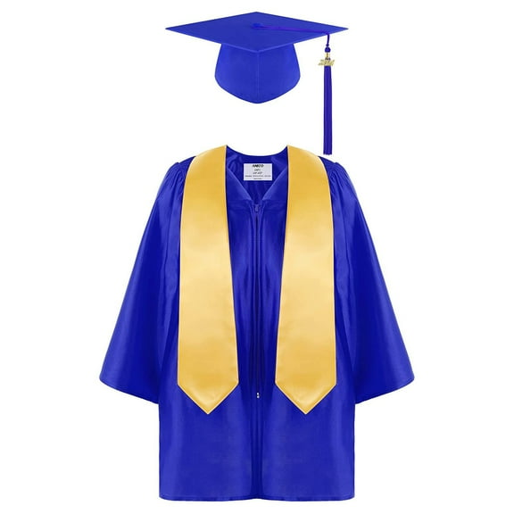 TAIAOJING Boys Girls Preschool Kindergarten Unisex Graduation Gown Cap Set With 2024 Tassel And Graduation Sash For Child 2-3 Years