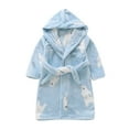 thumbnail image 1 of TAIAOJING Boys Girls Robe Toddler Baby Cartoon Bathrobes Flannel Night-Robe Sleepwear Coat 18-24 Months, 1 of 4