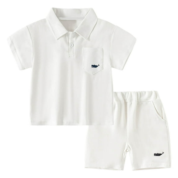 TAIAOJING Boys Outfits Sets Casual Summer Shirt And Shorts Outfits Sets For Toddler Kids Fashion Gentleman Style Tops And Bottom Two Piece Outfits Sets For Beach School Party Spring Season Boho 7-8Y