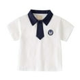 thumbnail image 1 of TAIAOJING Boys Short Sleeve Shirt Summer T-Shirt Casual Kids Tops With Breathable Collar For Toddler & Children Stylish 5-6Y, 1 of 5