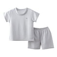 thumbnail image 1 of TAIAOJING Boys' Shorts Set Outfits Children's Ice Silk Short Sleeve Set Cartoon Pattern Outfit Home Clothes Suit Boys And Girls Pajamas Air Conditioning Suit Set For 6-12 Months, 1 of 4