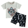thumbnail image 1 of TAIAOJING Boys' Shorts Set Outfits Toddler Boys Girls Short Sleeve Cartoon Printed T Shirt Tops Shorts Outfits For 12-18 Months, 1 of 8
