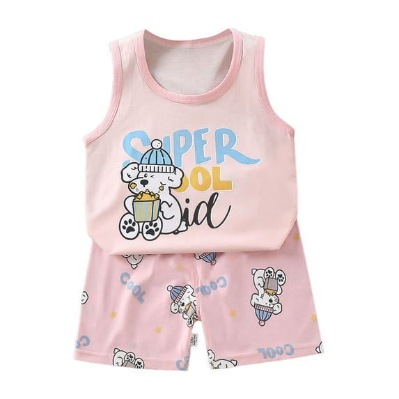 TAIAOJING Boys Summer Outfits Sets Sleeveless Playwear For Toddler Kids 6M 5Y Elastic Waist Comfortable Outdoor Active Wear Breathable Casual Clothes Lovely 6-12M