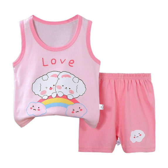 TAIAOJING Boys Summer Outfits Sets Sleeveless Playwear For Toddler Kids 6M 5Y Elastic Waist Comfortable Outdoor Active Wear Breathable Casual Clothes Stylish 3-6M