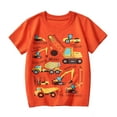 thumbnail image 1 of TAIAOJING Boys Tops For Toddlers Kids Comfortable Breathable O-Neck T-Shirt With Excavator Print For Casual Outdoor Activities And Lovely 4-5Y, 1 of 7