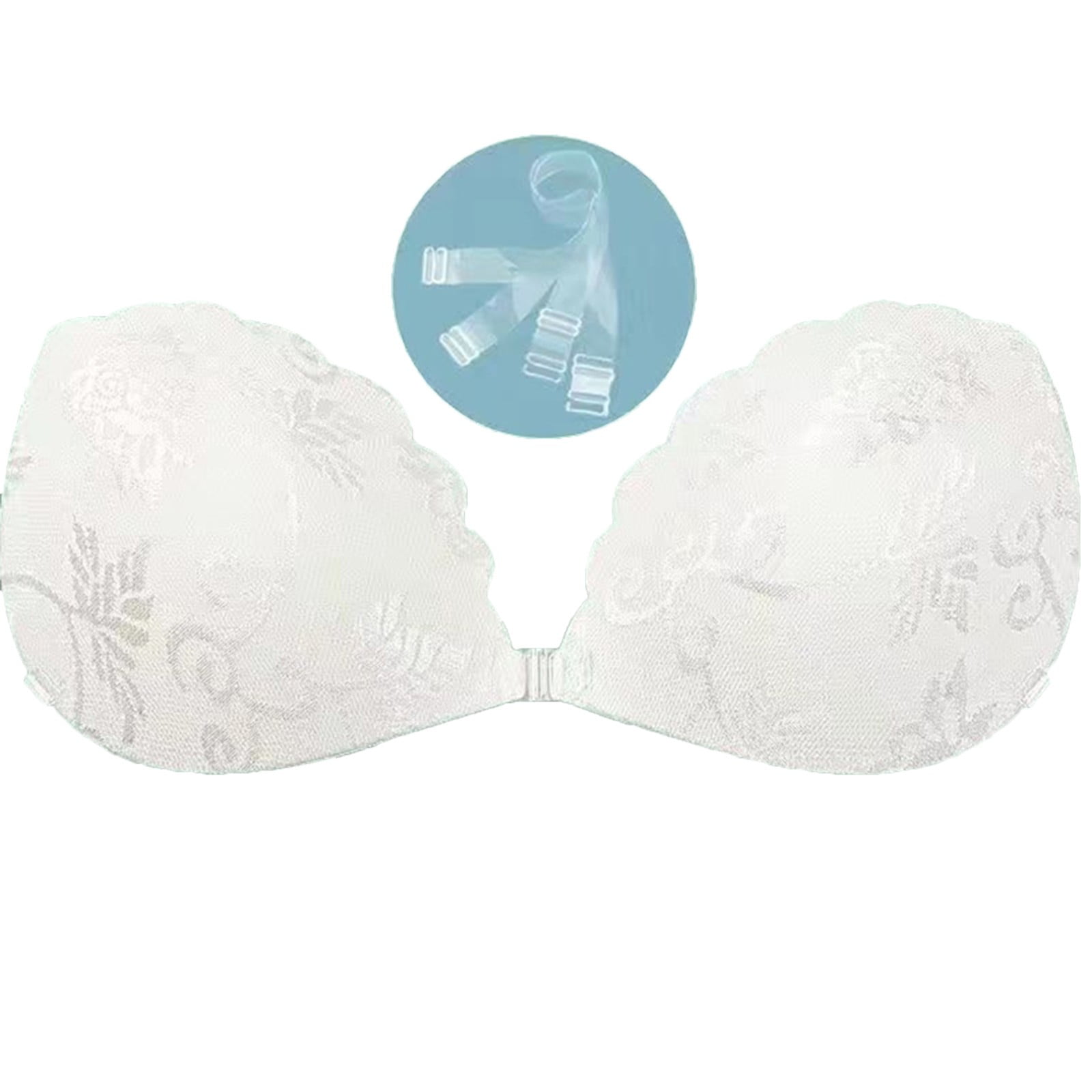 A-D Cup Push Up Inflatable Seamless Bra Air Pump Detachable Straps