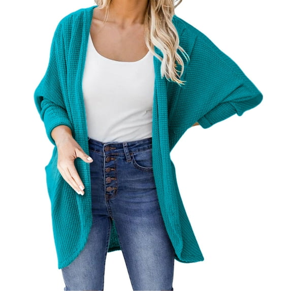 TAIAOJING Cardigans for Women Front Open Long Knit Soft Sweater Solid Color Long Sleeve Loose Casual Jacket Outwear Coat