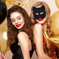 thumbnail image 1 of TAIAOJING Cat Therian Mask Animal Mask Furry Mask, Cat Half Mask for Masquerade Party Playing Props, 1 of 4