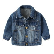 TAIAOJING Child Kids Toddler Baby Boys Girls Long Sleeve Denim Jacket Coats Outer Outwear Outfits Clothes For 4-5 Years