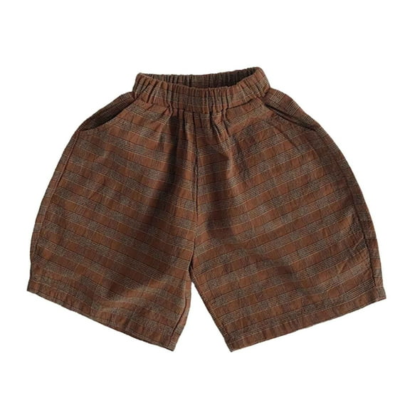 TAIAOJING Child Toddler Boys Girls Casual Pants Summer Holiday Plaid Shorts Boho 4-5Y