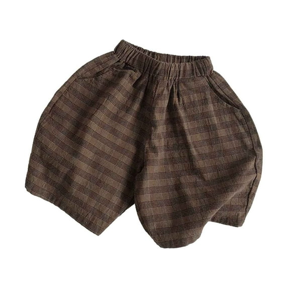 TAIAOJING Child Toddler Boys Girls Casual Pants Summer Holiday Plaid Shorts Cozy 1-2Y