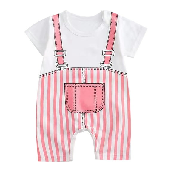 TAIAOJING Baby Romper Jumpsuit Children Boys Girls Cartoon Short Sleeve Cute Animals Jumpsuit Clothes Outfit 3-6 Months