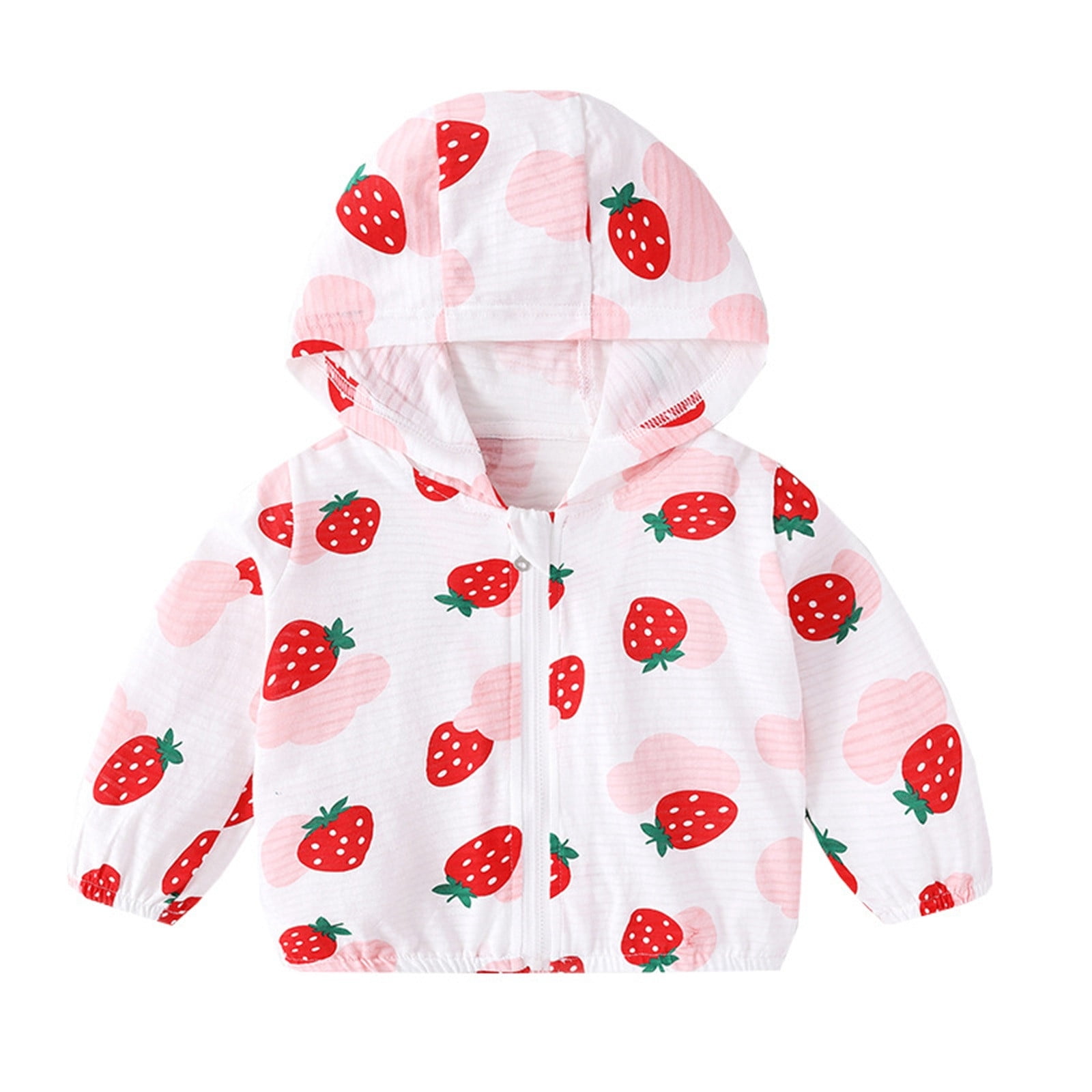 Spring and Autumn Baby Kids Girls Animals Cartoon Pattern Long Sleeves Zip-up Coat