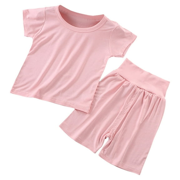 TAIAOJING Children's Pajamas Pure Cotton Skin Friendly Middle And Young Children's Top Baby Clogs Household Clothing Set For 18-24 Months