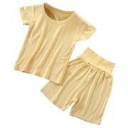 TAIAOJING Children's Pajamas Pure Cotton Skin Friendly Middle And Young Children's Top Baby Clogs Household Clothing Set For 3-4 Years