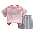 thumbnail image 1 of TAIAOJING Children's Short Sleeved Running Suit Casual Clothes For Boys And Girls New Summer T Shirt Shorts Two Piece Set For 8-9 Years, 1 of 3