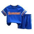 thumbnail image 1 of TAIAOJING Children's Short Sleeved Running Suit Casual Quick Drying Clothes For Boys And Girls New Summer T Shirt Shorts Two Piece Set, 8-9 Years, 1 of 3