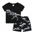 thumbnail image 1 of TAIAOJING Children's Summer Cartoon Dinosaur Print Short Sleeved Shorts Two Piece Set Boys' Casual T Shirt Set For 6-7 Years, 1 of 9