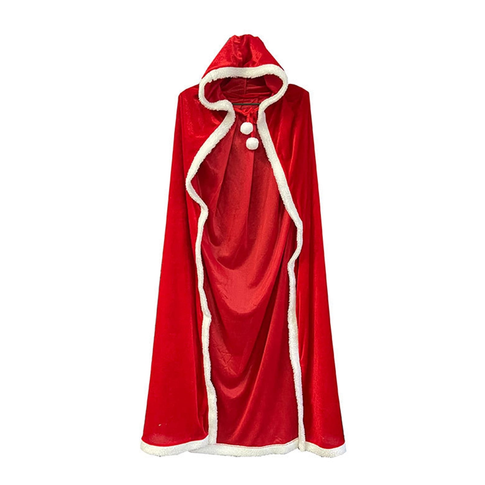 TAIAOJING Christmas Dress Girls Dress Shawl Cape White Brim Lamb Velvet ...
