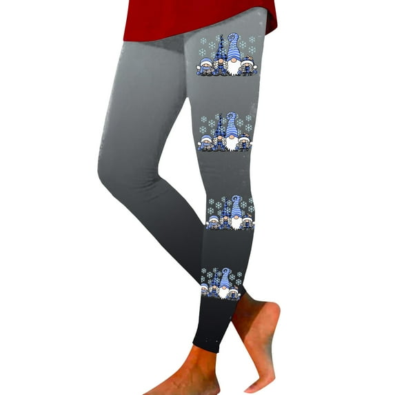 TAIAOJING Christmas Leggings for Women Leggings For Workout Out Leggings Christmas Print Color Block Pants Soft Stretchy Leggings
