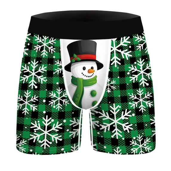 TAIAOJING Classic Boxers Shorts Mens Flat Slim Breathable Christmas Print Underwear Pants Casual Sports Boxers
