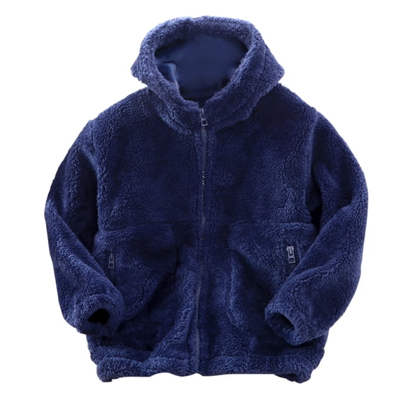 TAIAOJING Coat For Toddler Baby Boys Girls Kids Long Sleeve Winter Solid Colour Zippered Hoodie Jacket Thicken Warm Outwear Hoodies Coat 5-6 Years