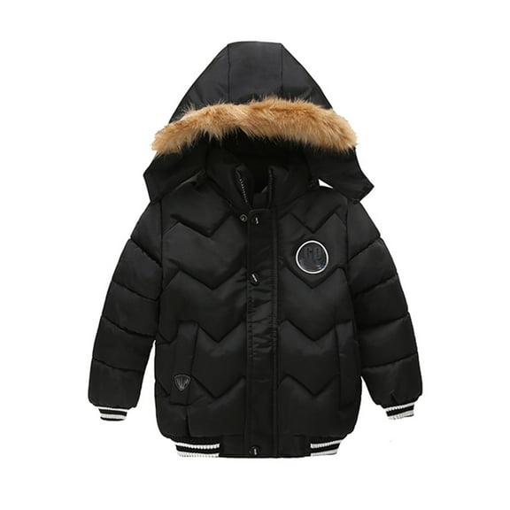 TAIAOJING Coat For Toddler Baby Boys Girls Kids Winter Jacket Zipper Button Hooded Windproof Hoodies Coat 2-3 Years