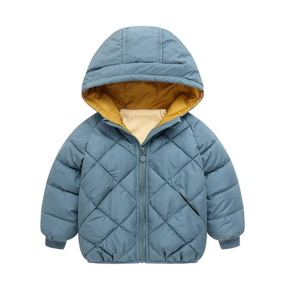 TAIAOJING Coat For Toddler Baby Boys Girls Kids Winter Warm Solid Ears Hooded Padded Jacket Outwear Hoodies Coat 4-5 Years
