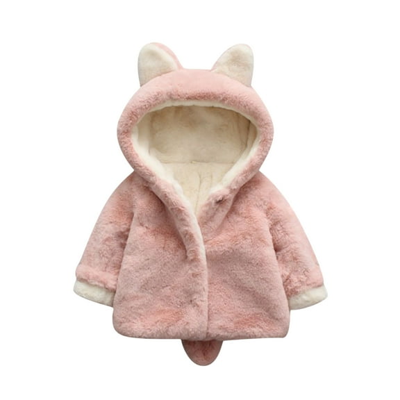 TAIAOJING Bomber Jacket for Girls Boys Coat Baby Winter Hoodie Girls Outwear Toddler Warm Boys Thicken Windproof Girls Coat& Thermal Coat 12-18 Months