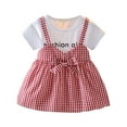thumbnail image 1 of TAIAOJING Fashion Small And Medium Sized Girls' New Short Sleeved Plaid Princess A Line Dress For 2-3 Years, 1 of 9