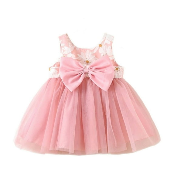 TAIAOJING Floral Princess Beach Vacation Bag Ruffles Summer Dress Set Girls Sleeveless Baby Toddler Dresses Leisure 6-12M