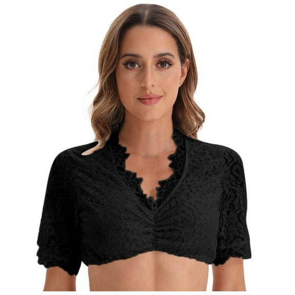 TAIAOJING Germany Oktoberfest Dirndl Comfy Maid Uniform Womens Vintage Dirndl Dress Short Sleeve Festival Waitress Ruffle Cute Party Dresses Stage Performance Dress Tank Vest Tops