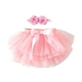 thumbnail image 1 of TAIAOJING Girl Tutu Skirts Baby Soft Fluffy Tutu Skirt Party Carnival Toddler Mesh Tutu Bowknot Princess Skirt Hairband 2-3 Years, 1 of 3