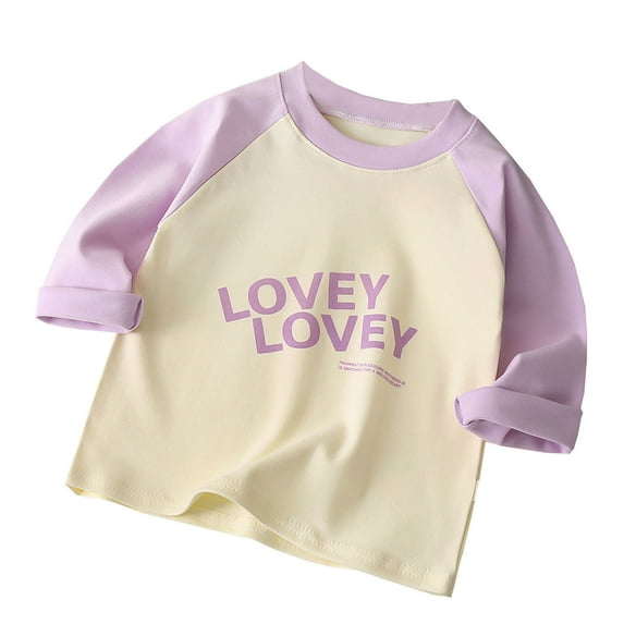 TAIAOJING Girl's Oversized Sweatshirts Letter Print Hoodie Kids Boys Casual Long Sleeve Raglan Sleeve T Shirts Crewneck Tops Kids Color Block Tee 11-12 Years