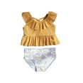 thumbnail image 1 of TAIAOJING Girls Bathing Suits 2 Piece Swimsuit Ruffle Flower Girl's Swimwear 3-4 Years, 1 of 9