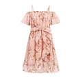 thumbnail image 1 of TAIAOJING Girls Boho Flower Dress Children Dress Summer Suspender Floral Flanged Small Fresh Frilly Beach Dress Fashion Cute Sundress 10-11 Years, 1 of 4