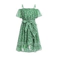 thumbnail image 1 of TAIAOJING Girls Boho Flower Dress Children Dress Summer Suspender Floral Flanged Small Fresh Frilly Beach Dress Fashion Cute Sundress 9-10 Years, 1 of 4
