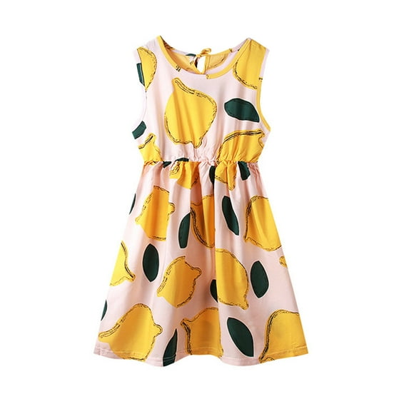 TAIAOJING Girls Boho Flower Dress Toddler Kids Crew Neck Summer Sleeveless Casual Beach Floral Prints Party Dress Cute Sundress 3-4 Years